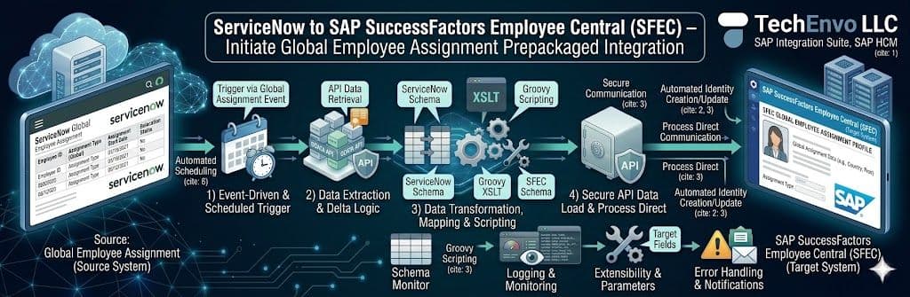 ServiceNow to SAP SuccessFactors Employee Central (SFEC) – Initiate Global Employee Assignment Prepackaged Integration